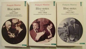 François MAURIAC BLOCK - NOTES VOLUMES 1 - 3 and 4 editions of the THRESHOLD TEST POINTS - Picture 1 of 1