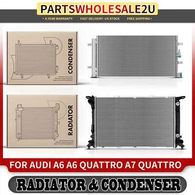 Kit de refrigeración de radiador y condensador de CA para Audi A6 A7 Quattro 2016-2018 2,0 L 3,0 L Foto 1 de 4
