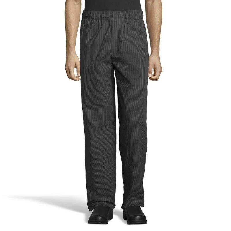 Uncommon Threads unisex Chef Pant Yarn-Dyed - (4003) Grey Triple Pinstripe  - Image 1 of 4