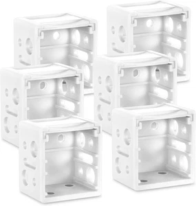 6 Pieces 1 Inch Blind Brackets White Profile Box Mounting 1 Inch, - Picture 1 of 6