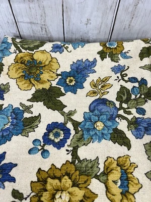 Waverly Fabric Hastings Hill Upholstery 1.33 yards 46" Wide Floral Blue Gold VTG - Image 1 of 4