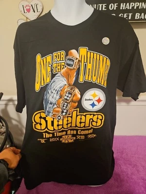 CAMISETA NEGRA NUEVA SIN ETIQUETAS REEBOK PITTSBURG STEELERS SUPERBOWL CON LICENCIA DE LA NFL TALLA XL Foto 1 de 4