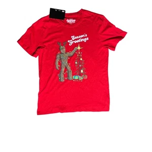 Camiseta Marvel Guardianes de la Galaxia Groot Navidad Vacaciones Roja XXL NUEVA CON ETIQUETAS - Imagen 1 de 8