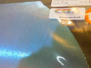 Dichroic Glass:CBS 90 COE Red/Silver/Blue on Reed Textured Clear- 3"Sq - Picture 1 of 1