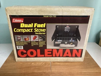 Vintage NIB Coleman 424-700 Dual Fuel Two Burner Compact Camp Stove New - Image 1 of 4