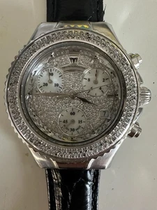 Technomarine unisex full case & bezel diamonds stainless steel chronograph watch - Picture 1 of 9