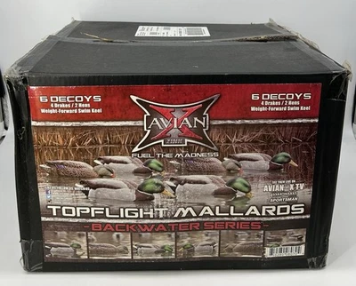 Avian-X Zink 6 Decoys 4 Drakes/2 Hens Weight Forward Swim Keel Topflight Mallard - Image 1 of 4