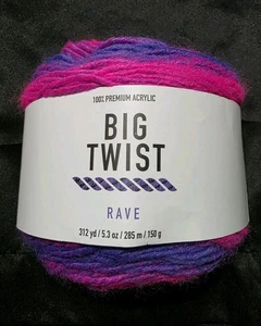 1 Skein Big Twist Rave Yarn, Light Bright, 312 yds - Lot 52/5995 - Picture 1 of 4