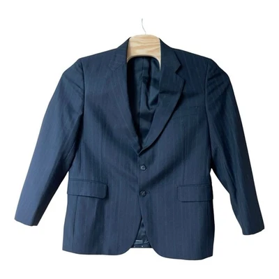 Chaqueta Abrigo Deportivo Alan Michaels Para Hombre 42S 36W Negra Mezcla de Lana de Pecho Único Foto 1 de 4