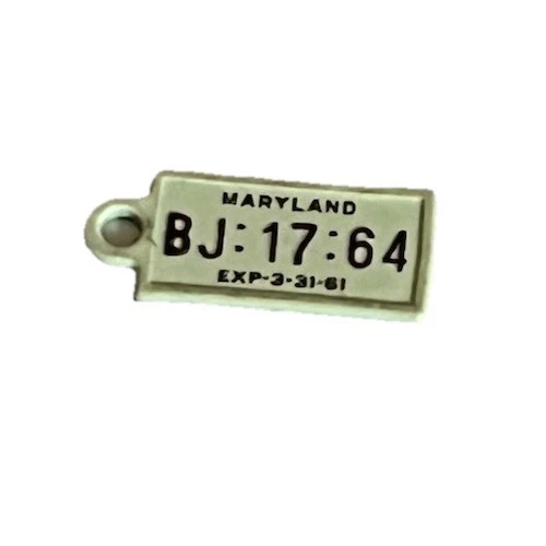 Mini License Plate Key Chain RARE Vintage DAV Disabled Veterans Maryland 1961 - Image 1 of 1
