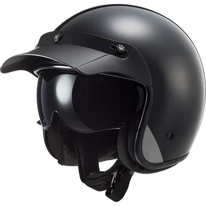 LS2 Bob II Open Face Urban Motorcycle Helmet - Solid Matt Black - Picture 1 of 9
