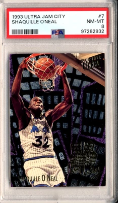 Fleer Ultra Jam City Shaquille O'Neal #7 1993-94 PSA 8 HOF Foto 1 de 2