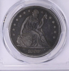 1860-O Seated Liberty Silver Dollar PCGS Genuine VF Details - Picture 1 of 3