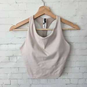 Savvi Activewear Crop Top Yoga Longline Sports Bra Size S Taupe Bone Neutral Gym - Picture 1 of 5