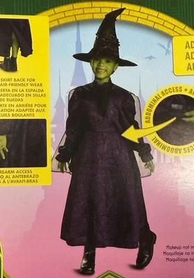 Wicked Elphaba Dress Cape Hat Halloween Costume Adaptive Girls Small (6/6X) NEW! - Image 1 of 4