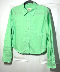 Universal Thread Cropped Fit Button-up Shirt Women's Size Small Front Pocket - Picture 1 of 6