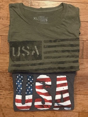 USA Flag Graphic 2 T-Shirts XL Great American Lakes Timber GALT Patriotic - Image 1 of 4