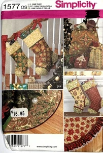 Simplicity Christmas Sewing Pattern Stockings New UNCUT 1577 MSRP $16.95 - Picture 1 of 3