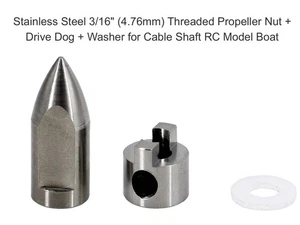 3/16" (4.76mm) Drive Dog Prop Nut Washer for 3/16" Shaft Cable RC Model Boat - Picture 1 of 3