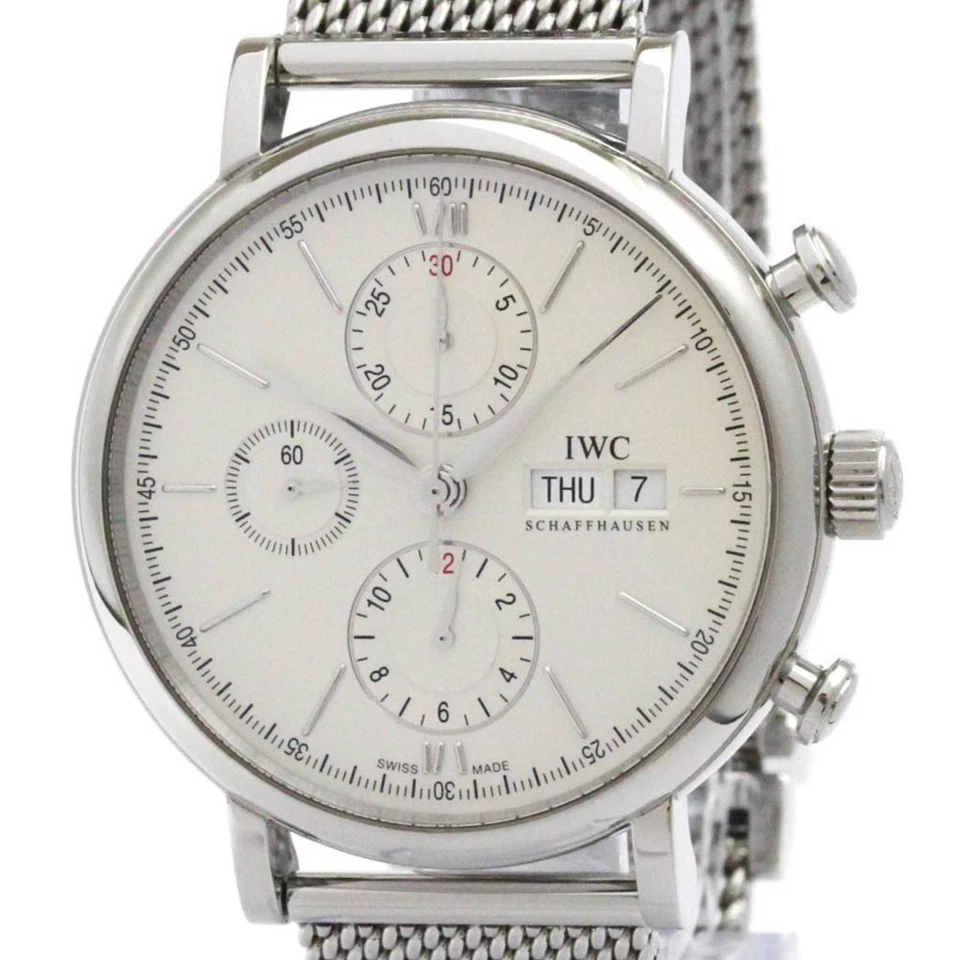 IWC Portofino Chronograph Steel Automatic Mens Watch IW391009 Polished BF586505 - Image 1 of 1