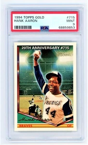 Hank Aaron 1994 Topps Gold #715 PSA 9 Como Nuevo 20 Aniversario #715 - Imagen 1 de 3