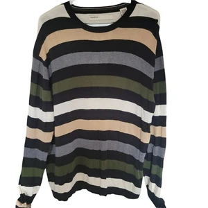 Perry Ellis Men's Crew Neck Long Sleeve Shirt Relaxed Fit Stripes Pullover Sz L - Picture 1 of 9
