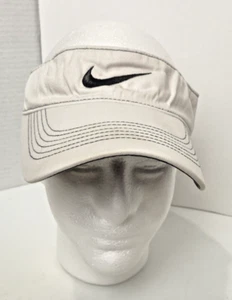 Nike Hat Cap Strap Back Gray Black Swoosh Featherlight Visor Athletic Golf Mens - Picture 1 of 8