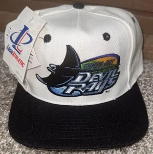 Vintage 90s Logo Athletic Tampa Bay Devil Rays Snapback Hat MLB NWT NEW Cap Wool - Picture 1 of 3