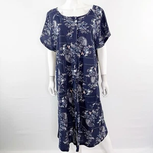 Kindred Bravely Blue Floral Short Sleeve Dress Nursing Breastfeeding Size XL-XXL - Picture 1 of 11