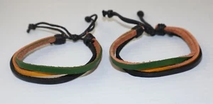 Three Strands Slider Bracelet Bangle Surfer Closing Wristlet Unisex One Size - Picture 1 of 5