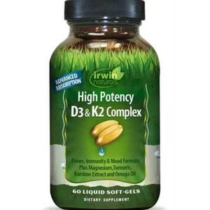 Irwin Naturals High Potency D3 & K2 Complex 60 Sgels - Picture 1 of 1