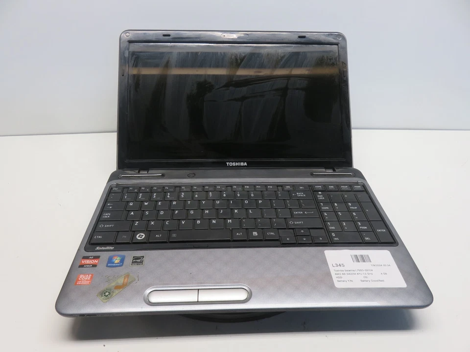Portátil Toshiba Satellite L755D-S5104 AMD A6-3420M 4 GB Ram sin disco duro ni batería Foto 1 de 4