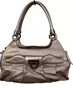 Salvatore Ferragamo Shoulder Bag Tote Bag Gancini Leather Gold Authentic - Picture 1 of 23