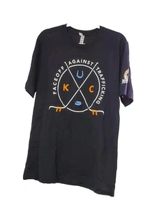 Kansas City Missouri Mavericks Hockey T Shirt L "Faceoff Against Trafficking" KC - Picture 1 of 12