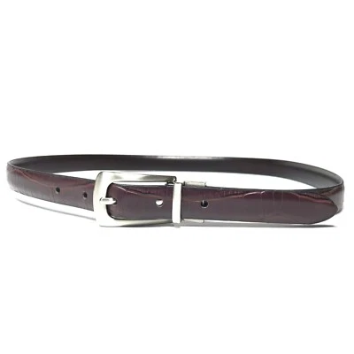 Vestido informal ajustado reversible marrón morado mediano con cinturón para mujer estampado de cocodrilo Foto 1 de 4