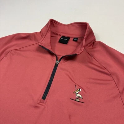 Мужская рубашка Dunning на молнии 1/4 с длинным рукавом Pelican's Nest клюшка для гольфа цвет Salmon Red размер M - Изображение 1 из 4