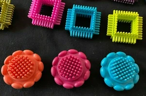 Battat B. STEM Toys Bristle Blocks 53 pc STACKADOOS Bright Building Block Shapes - Picture 1 of 6