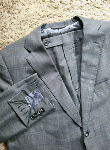 Tom James Holland Sherry Bespoke Suit | 44R - 36 x 30 | Gray Plaid Working Cuff