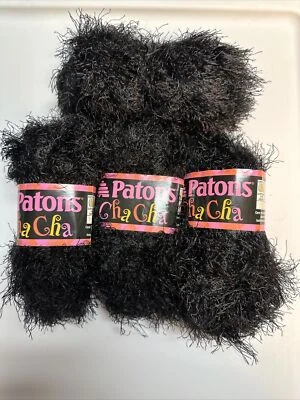 LOT of 4 PATONS CHA CHA in NIGHT CLUB 1.75 oz 77yds Bulky Eyelash Yarn - Image 1 of 3