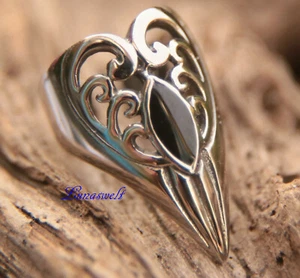 Anillo "punta del dedo" acero inoxidable con ónix ajustable  - Imagen 1 de 2