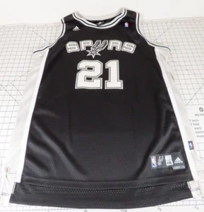 VTG San Antonio Spurs Tim Duncan Adidas Swingman Jersey Black Size 2XL +2 Sewn - Picture 1 of 13