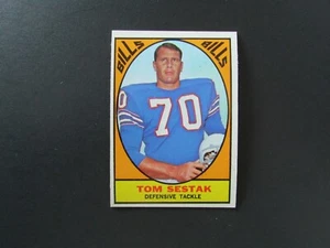 Juego de fútbol americano Topps 1967 tarjeta de descanso #27 Tom Sestak - Imagen 1 de 2