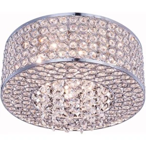 Kitchen Bathroom Bedroom Chrome Crystal Shade Flush Mount 4 Light Fixture 12 in - Picture 1 of 3