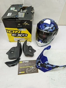 Scorpion EXO-AT950 Outrigger Dual Sport Helmet Matte Blue w/ Visor Size XXL AM10 - Picture 1 of 12