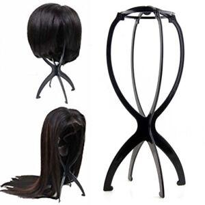 2 Pcs Wig Display Stand Mannequin Head Hat Cap Hair Holder Foldable Stable Tool 