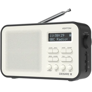 Azatom DAB FM Radio Alarm Clock Speaker Portable Battery Speaker Desire X2 Black - Picture 1 of 7