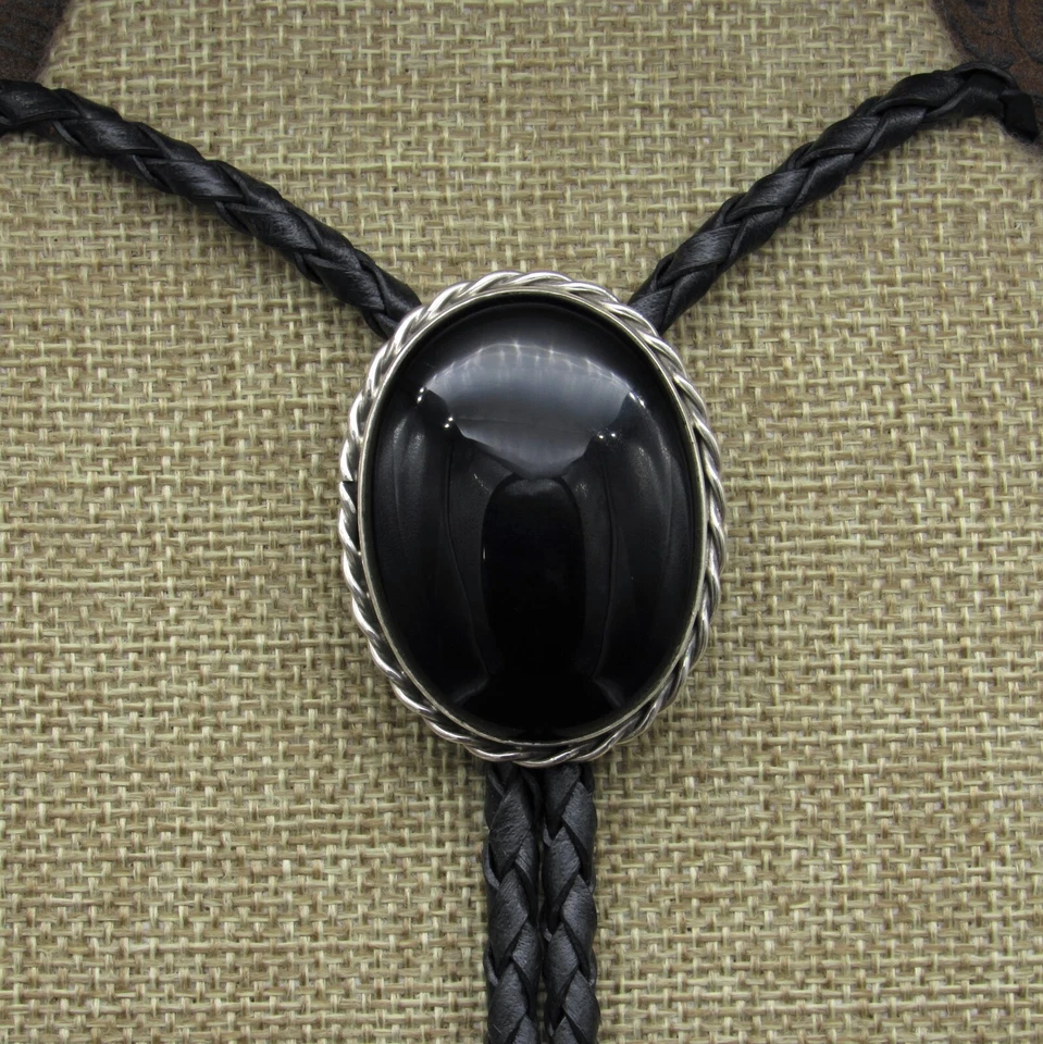 Sterling Silver Oval Onyx Bolo Tie By Jose Campos+ - Image 1 of 1