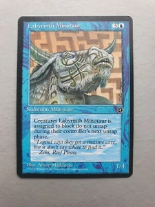 Labyrinth Minotaur, MTG Homelands (1995) Common Blue Creature NM - Picture 1 of 2