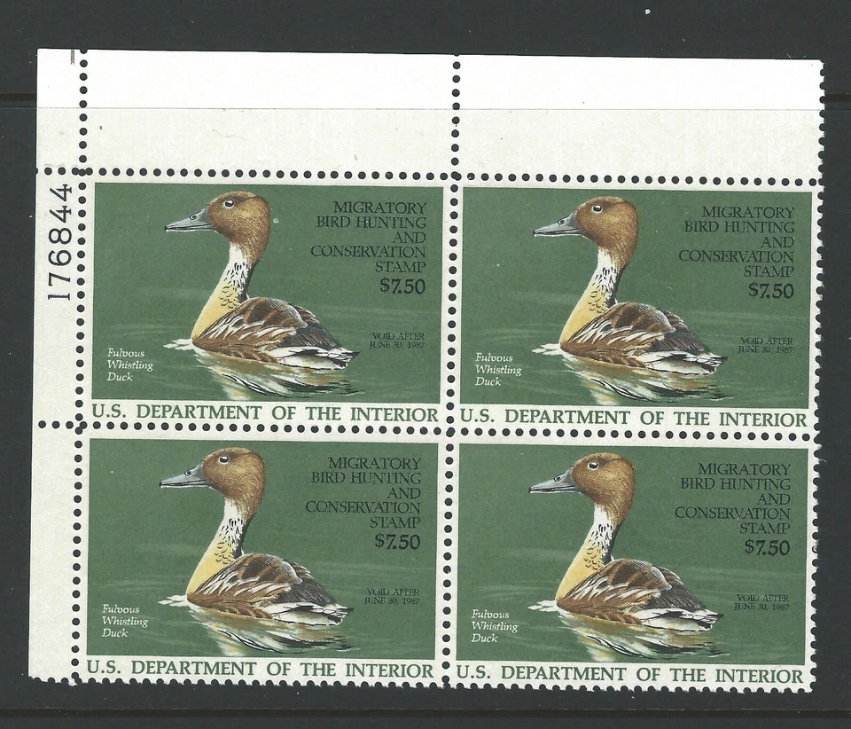 Bigjake: RW53, 1986 Federal Duck Stamp, $7.50 Fulvous Whistling Duck PBL/4 - Image 1 of 1