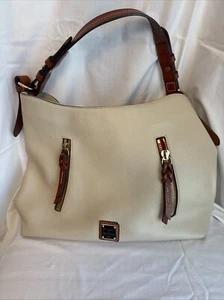 Dooney & Bourke Pebble Grain Shoulder Tote Bone (White) - Picture 1 of 5